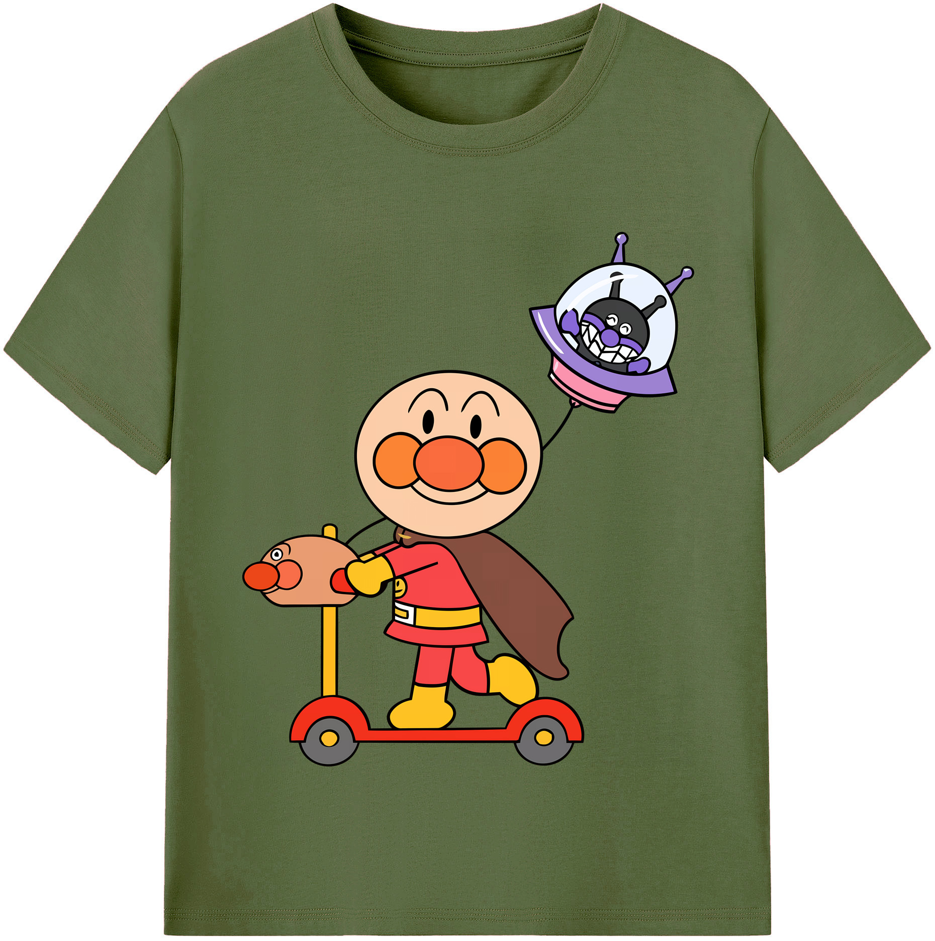 （画像用） アンパンマン Anpanman 綿100％半袖Tシャツ（フロントプリント）